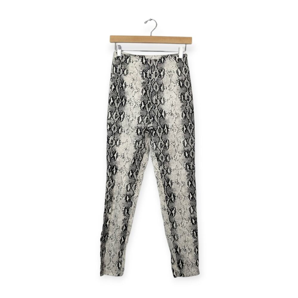 Salty Black & White Snakeskin Print High-Rise Skinny Leg Pants